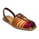 Lola Almagro 06 9360 Combi Bone, menorquina piel mujer, rojo, naranja, puntera cerrada, piso de goma