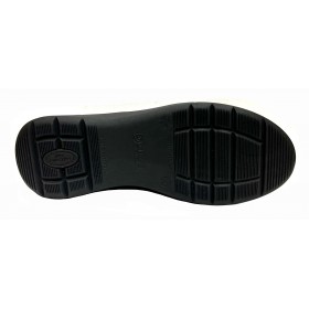 SUAVE 66A 3587 Cinder Negro, deportivo velcro, piel charol, plantilla extraíble y cuña