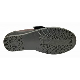 SUAVE 86 3100 Burgundy Dregs, pie diabético, Burdeos, horma extra ancha, piel y charol, velcro, plantillas y piso de goma