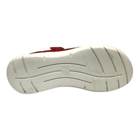 Baerchi 08 39700 Napa Rojo, Sandalia de mujer, plantilla extraíble, velcros, piel y piso ligero antideslizante