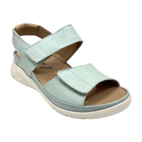 Baerchi 09 39700 Napa Turquesa, Sandalia de mujer, plantilla extraíble, velcros, piel y piso ligero antideslizante