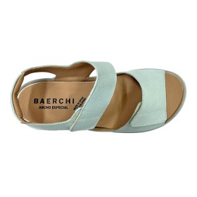 Baerchi 09 39700 Napa Turquesa, Sandalia de mujer, plantilla extraíble, velcros, piel y piso ligero antideslizante
