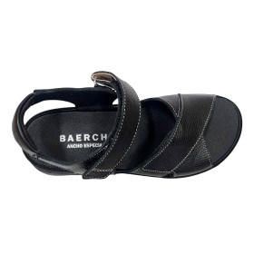 Baerchi 16A 39701 Negro, Sandalia de mujer, plantilla extraíble, velcros, piel y piso antideslizante