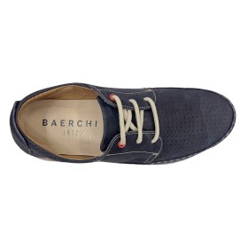 Baerchi 3990 Marino, mocasín cordones, azul de piel nubuck con plantilla extraíble