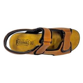 Fleximax 357 Cuero, Sandalia de hombre, piel, velcros y piso antideslizante