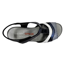 Doctor Cutillas 14 32177 Marino, Sandalia de Mujer con cuña alta y cierre con velcro