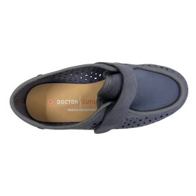 Doctor Cutillas 10001 Pacífico, zapatilla extra ancha, azul, textil calada, plantilla extraíble y piso de goma