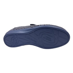 Doctor Cutillas 10001 Pacífico, zapatilla extra ancha, azul, textil calada, plantilla extraíble y piso de goma