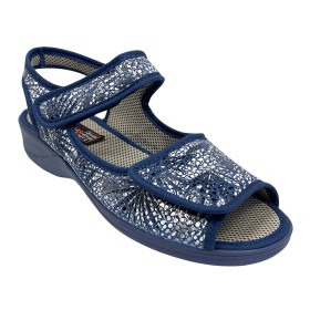 Doctor Cutillas 21757 Azul, zapatilla casa azul, dos velcros, tira trasera y piso de goma