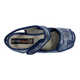 Doctor Cutillas 21757 Azul, zapatilla casa azul, dos velcros, tira trasera y piso de goma