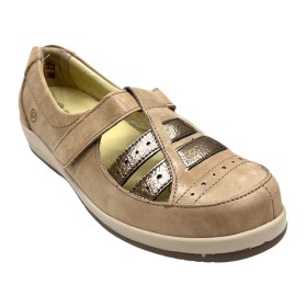 Suave 32B 3105 Sandy Aztec, beig dorado, pie diabético, con velcro y plantilla extraíble